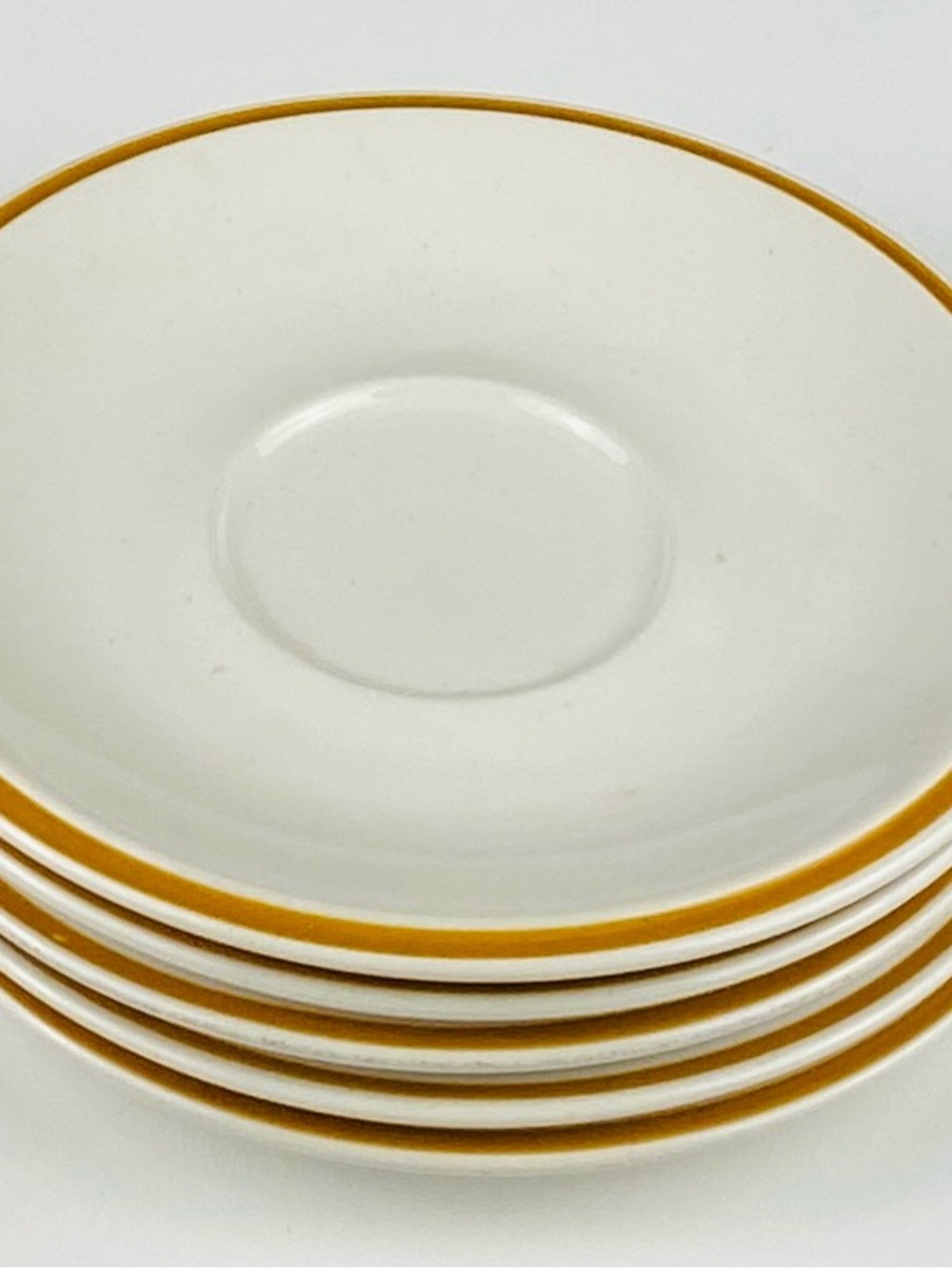 Lot of 6 Vintage Sheffield Strawberries and Cream Stone ware Saucers